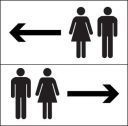 Unisex Toilet Signs (With Arrow)