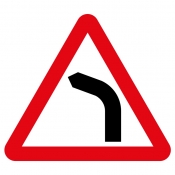 Bend ahead left road sign (512)