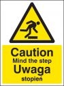 Caution mind the step (English Polish) Sign