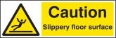 Caution slippery floor surface sign