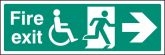 Disabled fire exit right sign