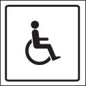 Disabled symbol frosted stand-off sign