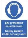 Ear protection must be worn (English Polish) Sign