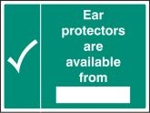 Ear protectors available from sign