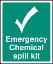 Emergency chemical spill kit sign