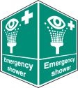 Emergency eye wash projecting sign