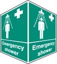 Emergency shower projecting sign