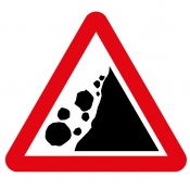 Falling rocks right side road sign (559)