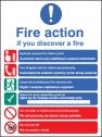 Fire action auto dial with lift (English Polish) Sign