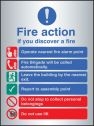 Fire action auto dial with lift aluminium sign