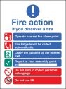 Fire action call point with lift sign
