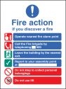 Fire action EEC (manual 999) adhesive backed sign