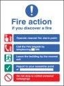 Fire action EEC (manual without lift) adhesive backed sign