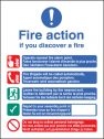 Fire action English French German Auto Dial sign