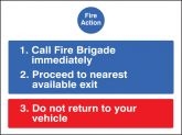 Fire action for car parks sign