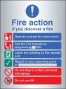 Fire action manual dial with lift aluminium sign