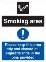 Smoking Area with ! Sign