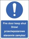 Fire door keep shut (English Polish) Sign
