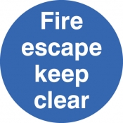Fire escape keep clear floor graphic