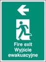 Fire exit arrow left (English Polish) Sign