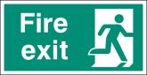 Fire exit right BS single sided Large 5mm Rigid Plastic Sign