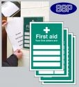 First aiders are... Editable Sign