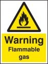 Flammable gas warning sign