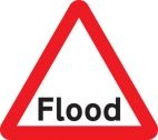 Flood road sign