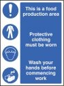 Food production area protective clothing sign