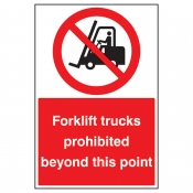 Forklifts prohibited beyond this point floor graphic