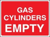 Gas cylinder empty sign