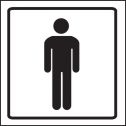 Gents symbol frosted stand-off sign
