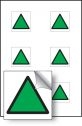 Green triangle vibration safety stickers