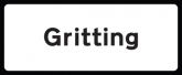 Gritting supplementary text plate road sign