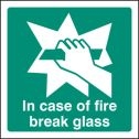 In case of fire break glass sign