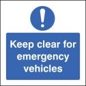Keep clear for emergency vehicles sign