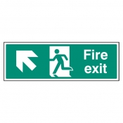 Fire Exit Up & Left Sign