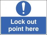 Lockout point here Sign