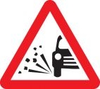 Loose chippings triangle road sign