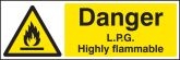 LPG highly flammable sign