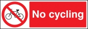 No Cycling Prohibition Sign