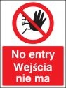 No entry (English Polish) Sign