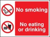 No smoking no drinking no eating sign
