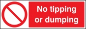 No tipping or dumping sign