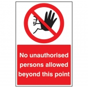 No unauthorised persons beyond this point floor graphic