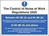Noise at work regulations sign