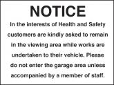 Notice in the interest of health sign