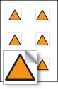 Orange triangle vibration safety stickers