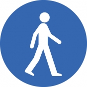 Pedestrian floor graphic