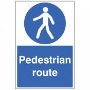 Pedestrian route floor graphic